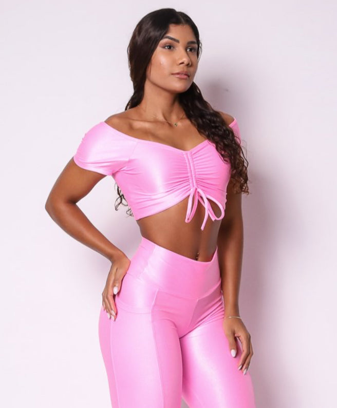 Cindy Bella Candy Pink Crop Top