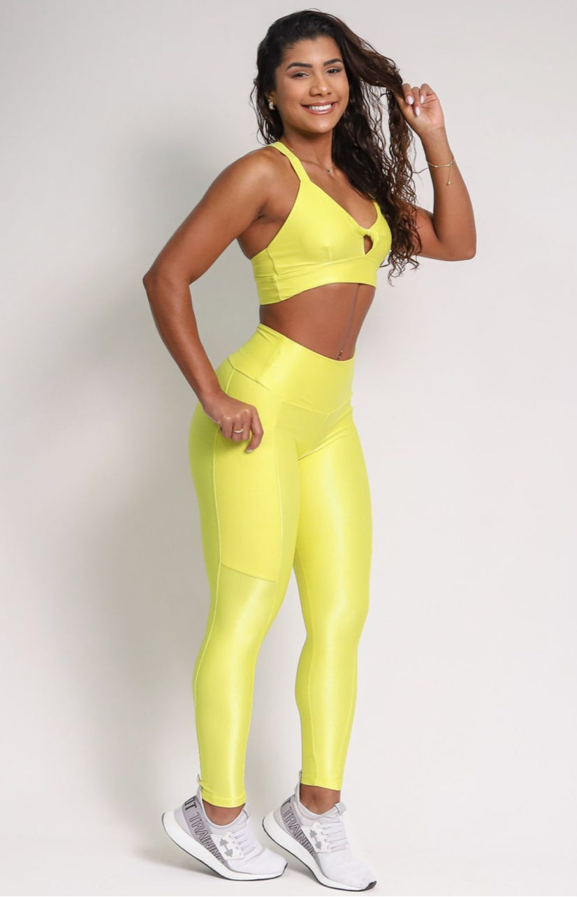Cindy Yellow Pockets Leggings