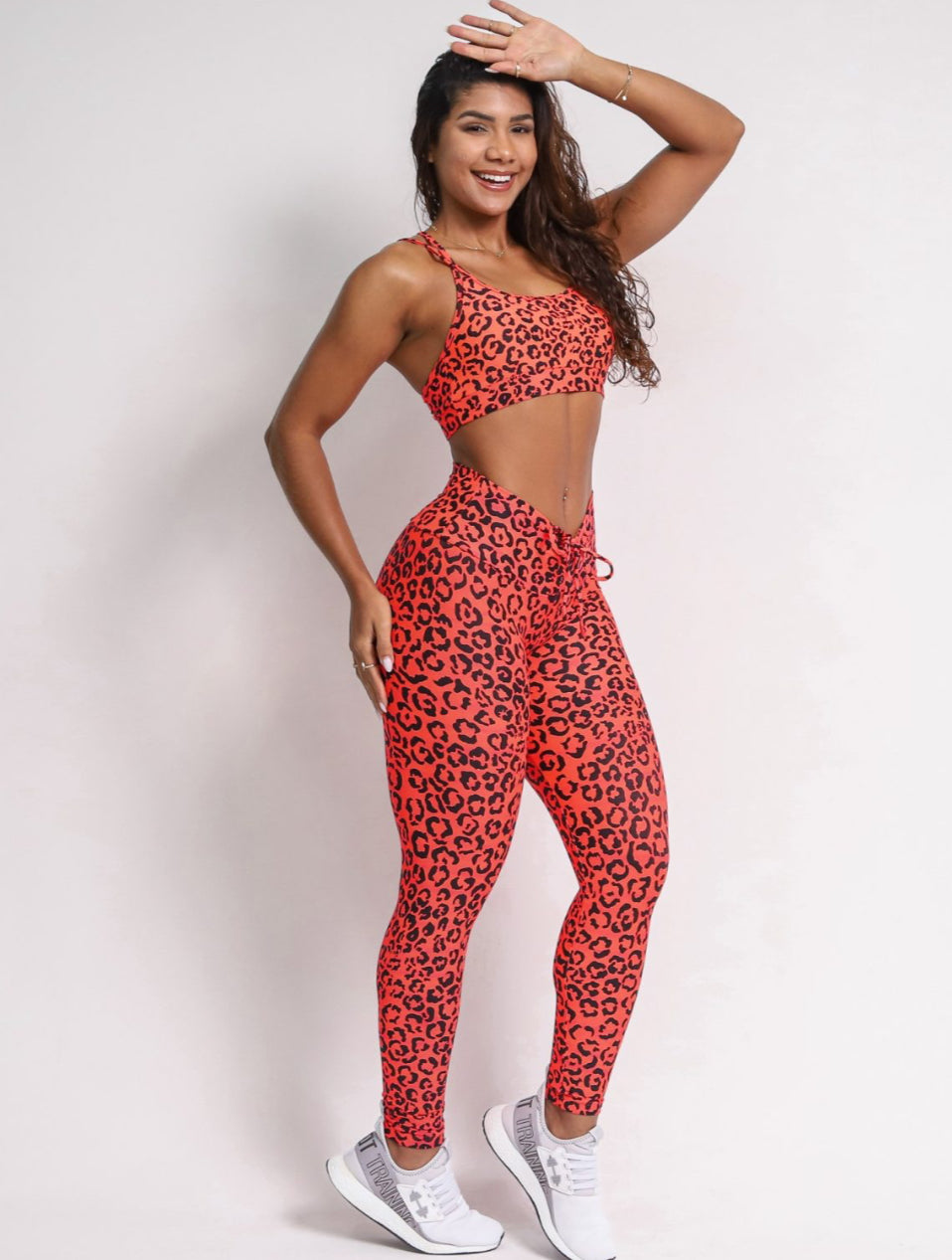 Andressa Orange Cheetah Scrunch Leggings
