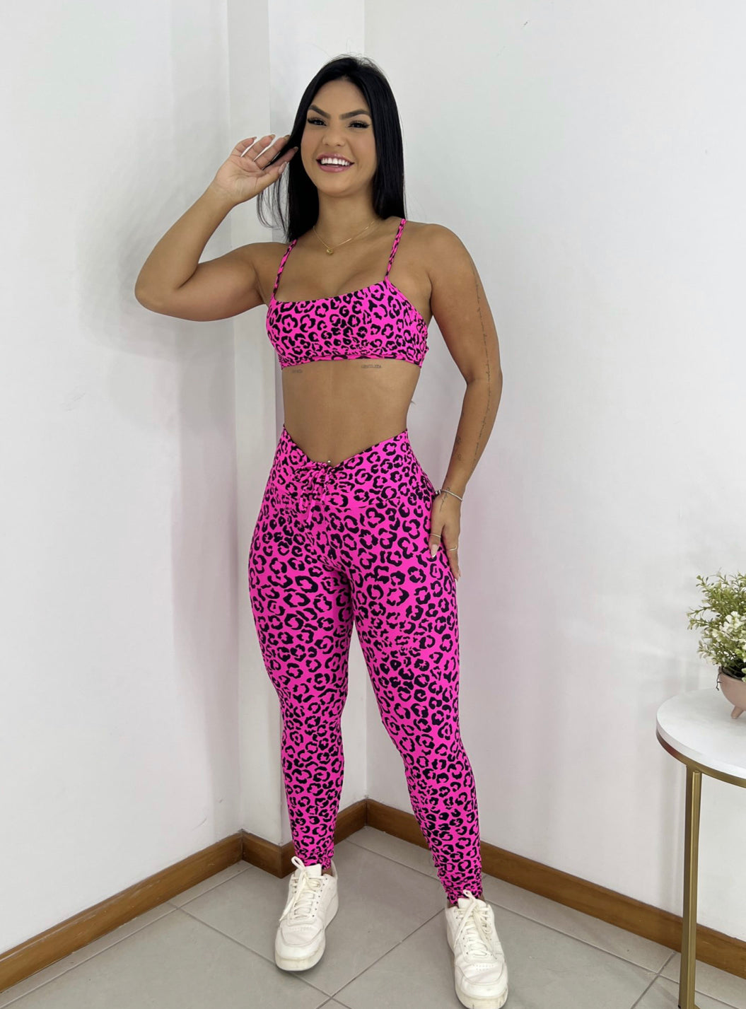 Gracen Pink Cheetah Sports Bra