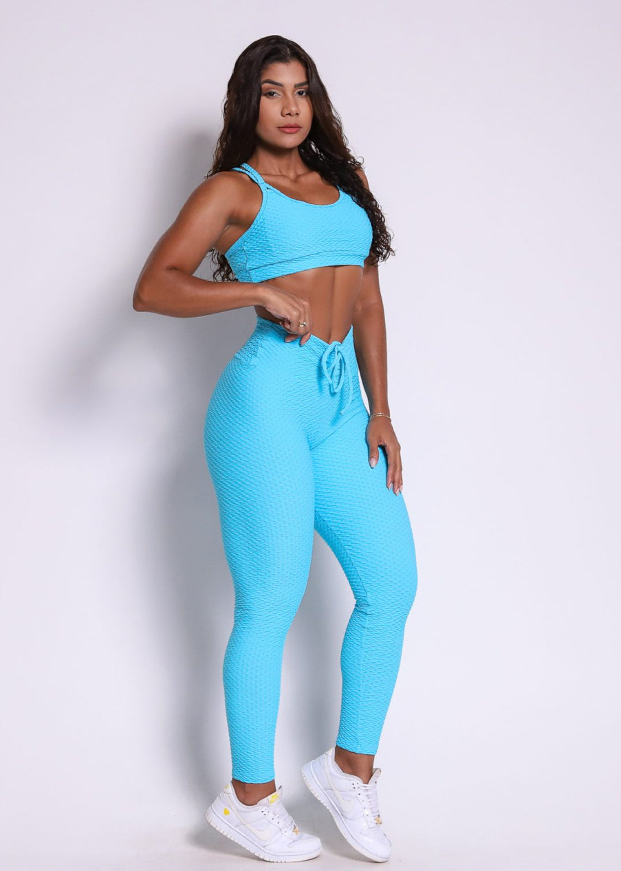 Laila Skyblue Soft Textured Scrunch Set