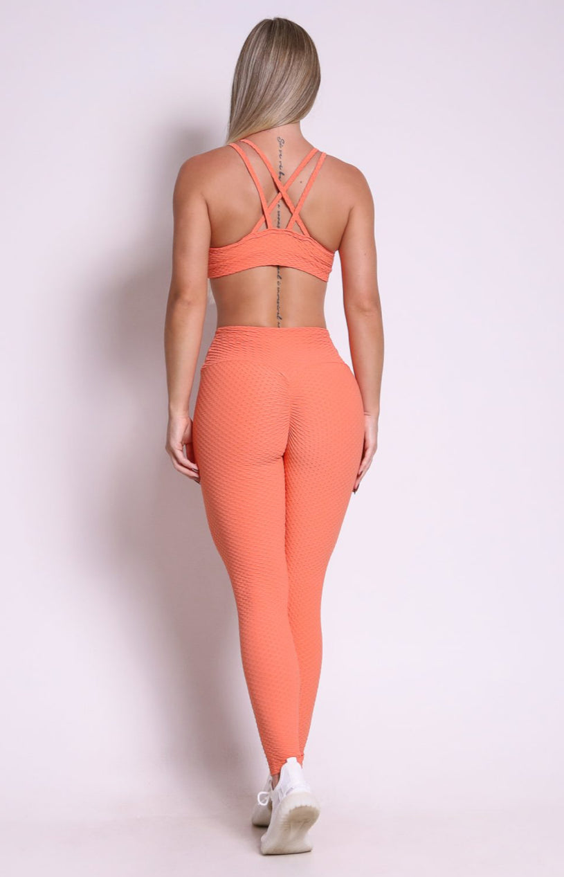 Laila Melon Soft Textured Scrunch Set
