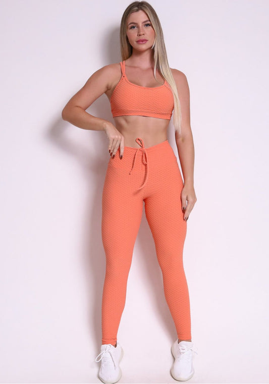 Laila Melon Soft Textured Scrunch Set