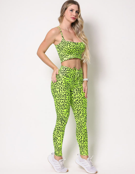 Andressa Neon Yellow Cheetah Leggings