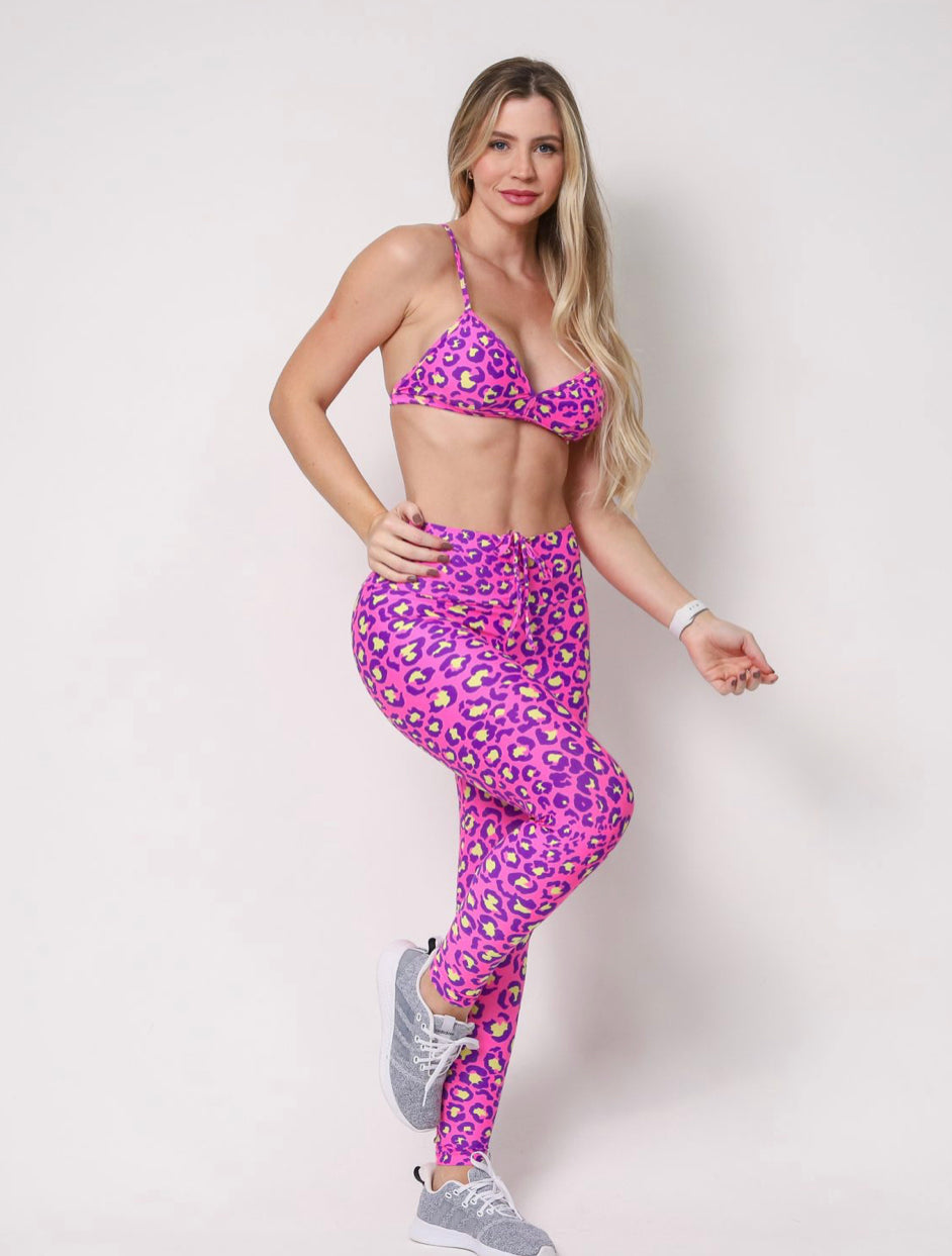 Savannah Pink Cheetah Scrunch Leggings
