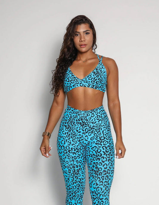 Andressa Blue Cheetah Leggings