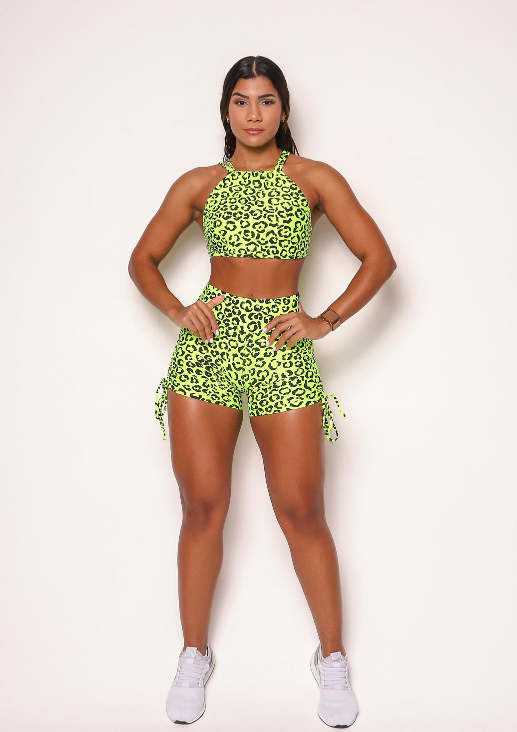 Lara Neon Cheetah Sports Bra