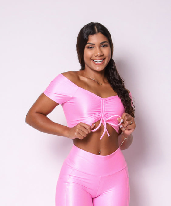 Cindy Bella Candy Pink Crop Top