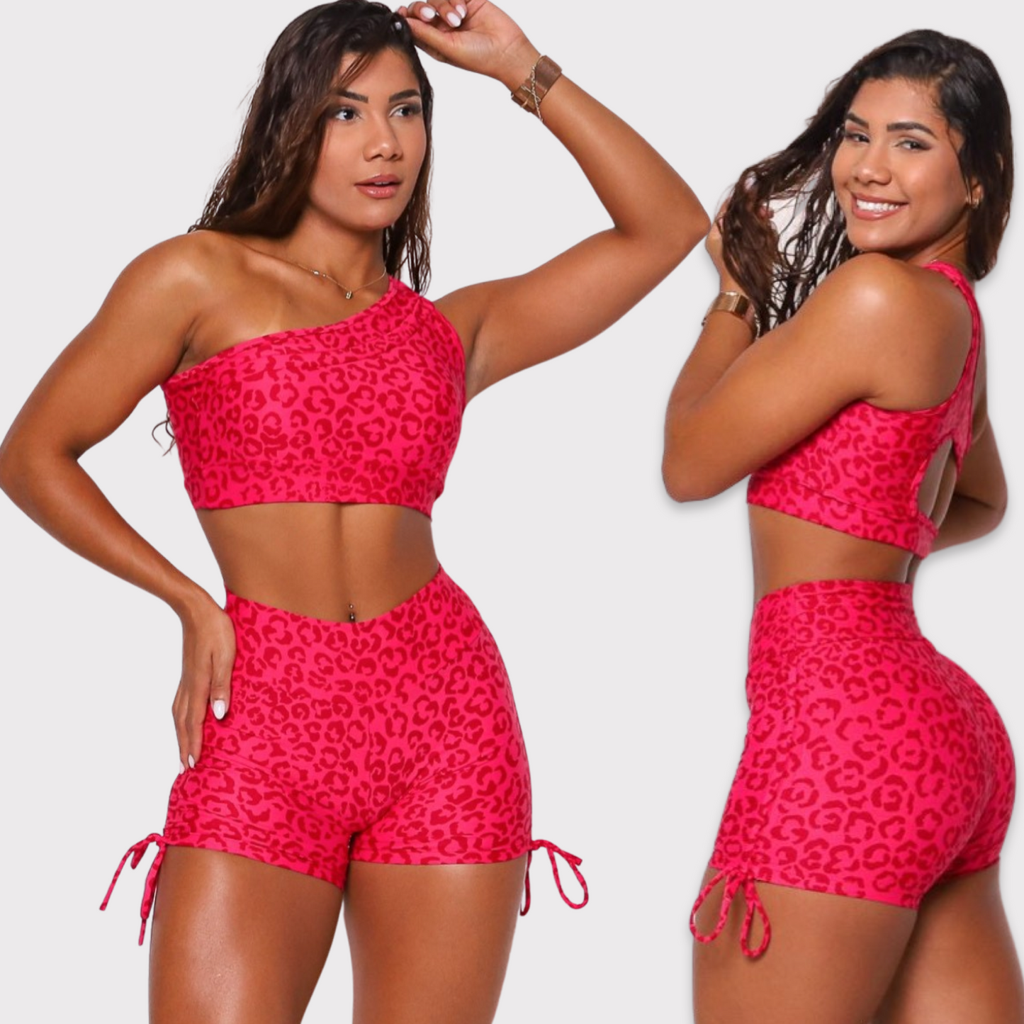 Cherry Cheetah Cross Shorts