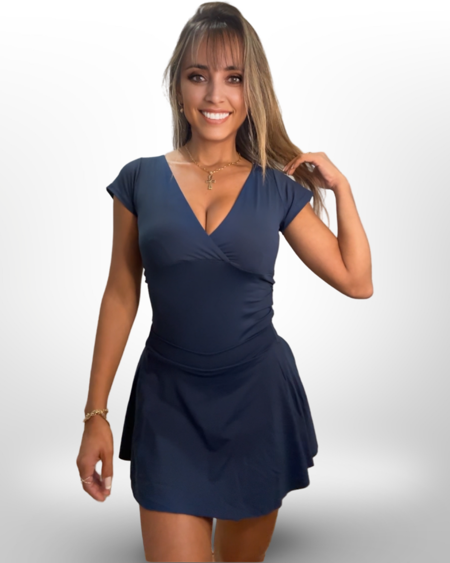 Navy Sleeve Dress