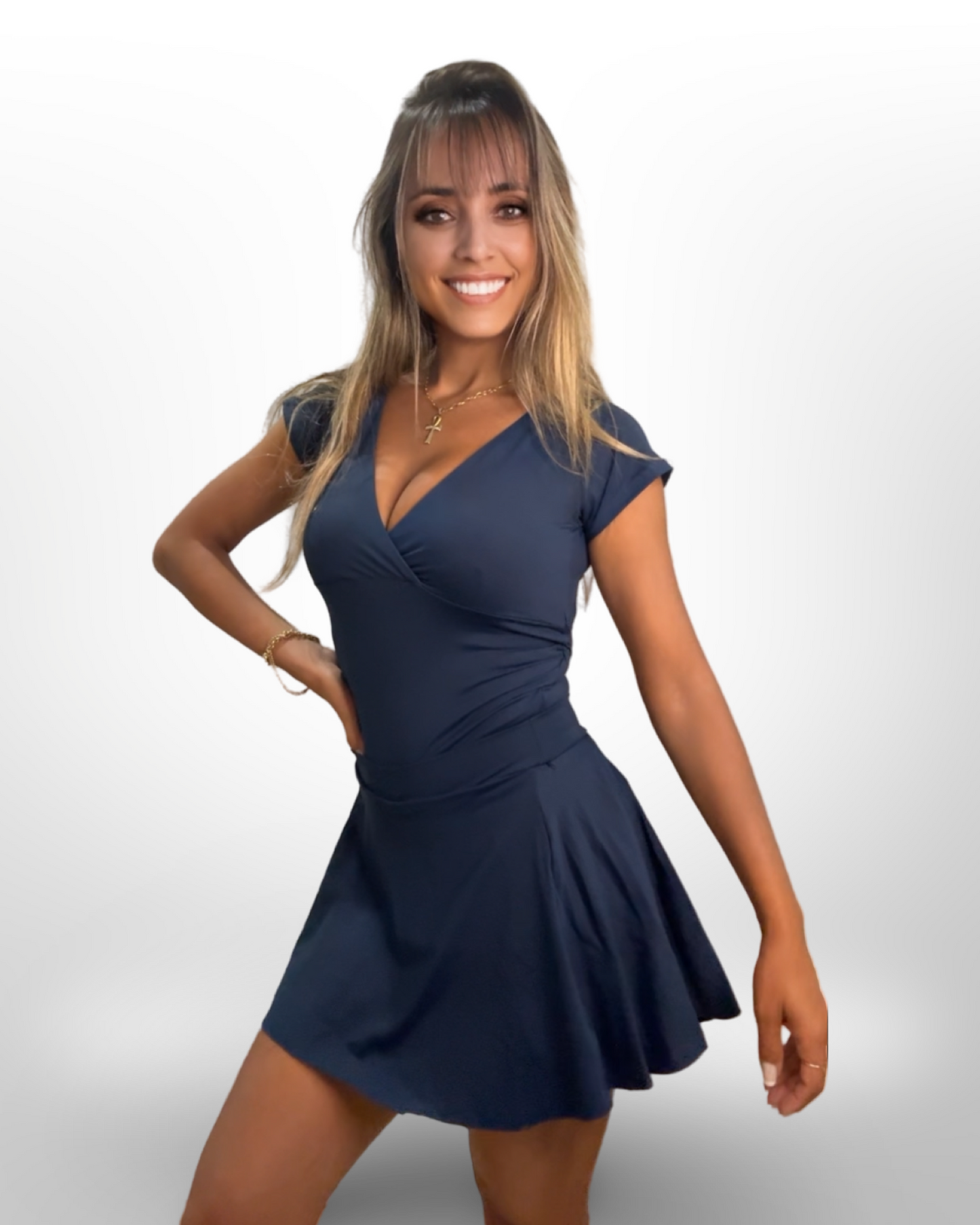 Navy Sleeve Dress