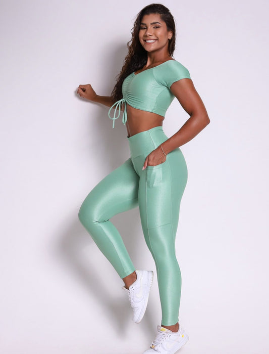 Cindy Bella Pistache Crop Top