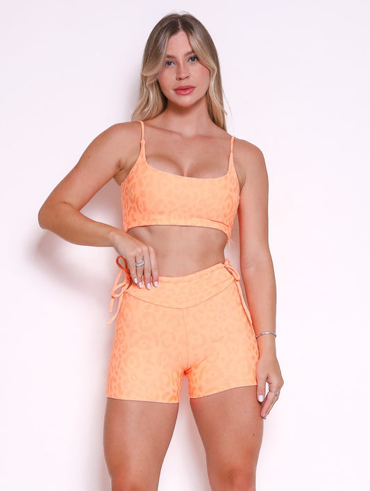 Fluffy Peach Cheetah Shorts