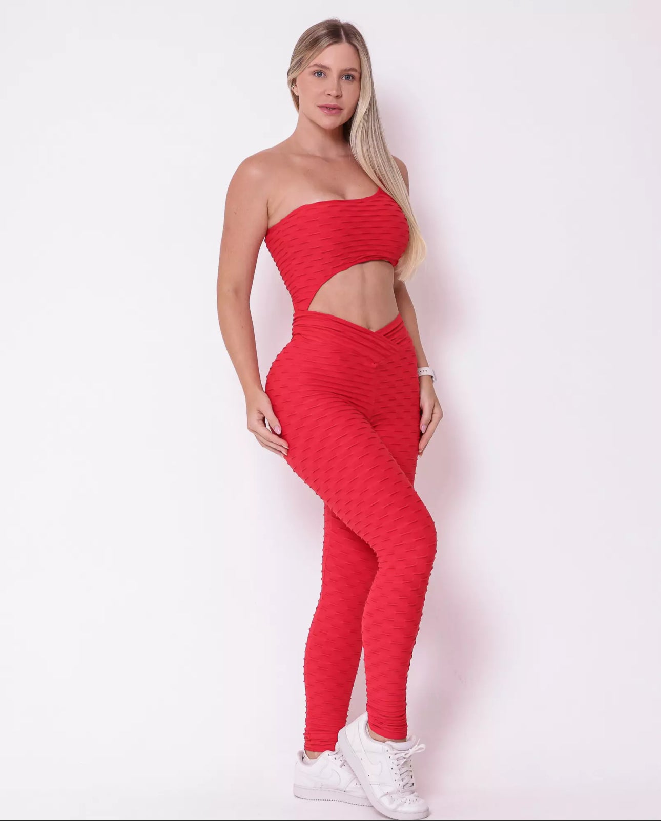 Paloma red tupil textured Bodysuit