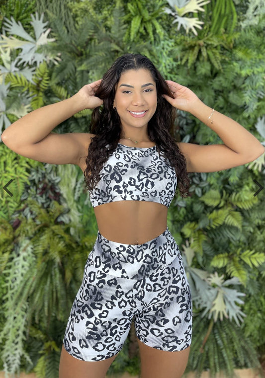 Jasmine Black & White Biker Shorts