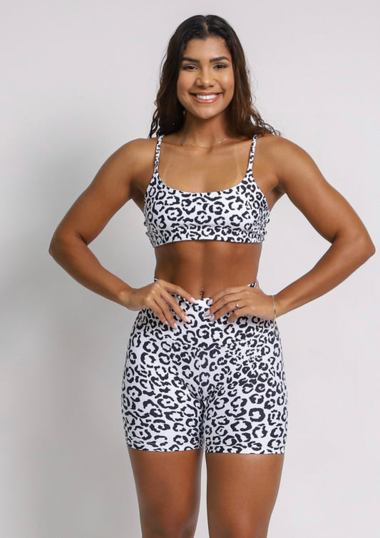 Fit White Print Shorts
