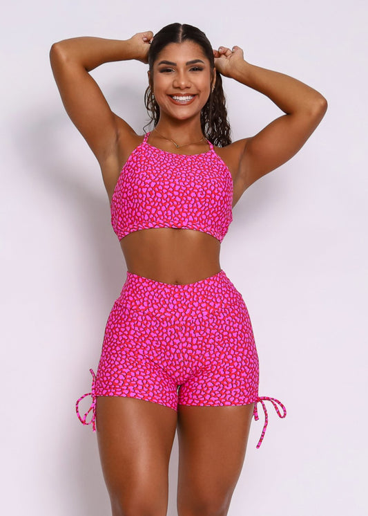 Penelope Cheetah Cross Shorts Set
