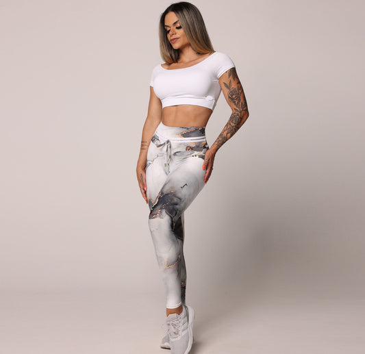 Marble Gold Scrunch Leggings