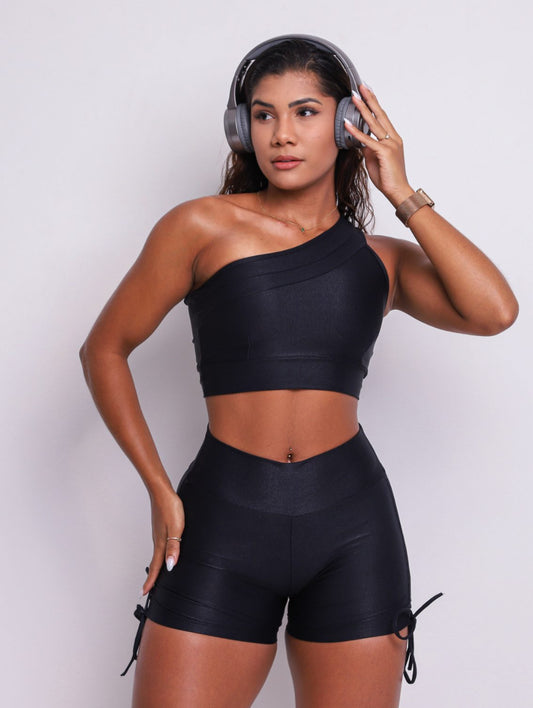 Cindy Black Cross Shorts