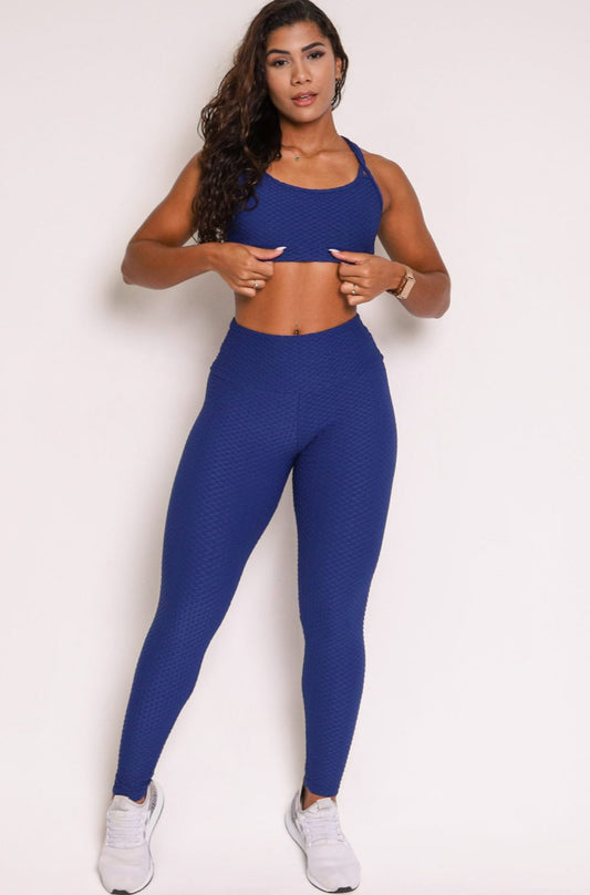 Lily Navy Soft Textured Leggings