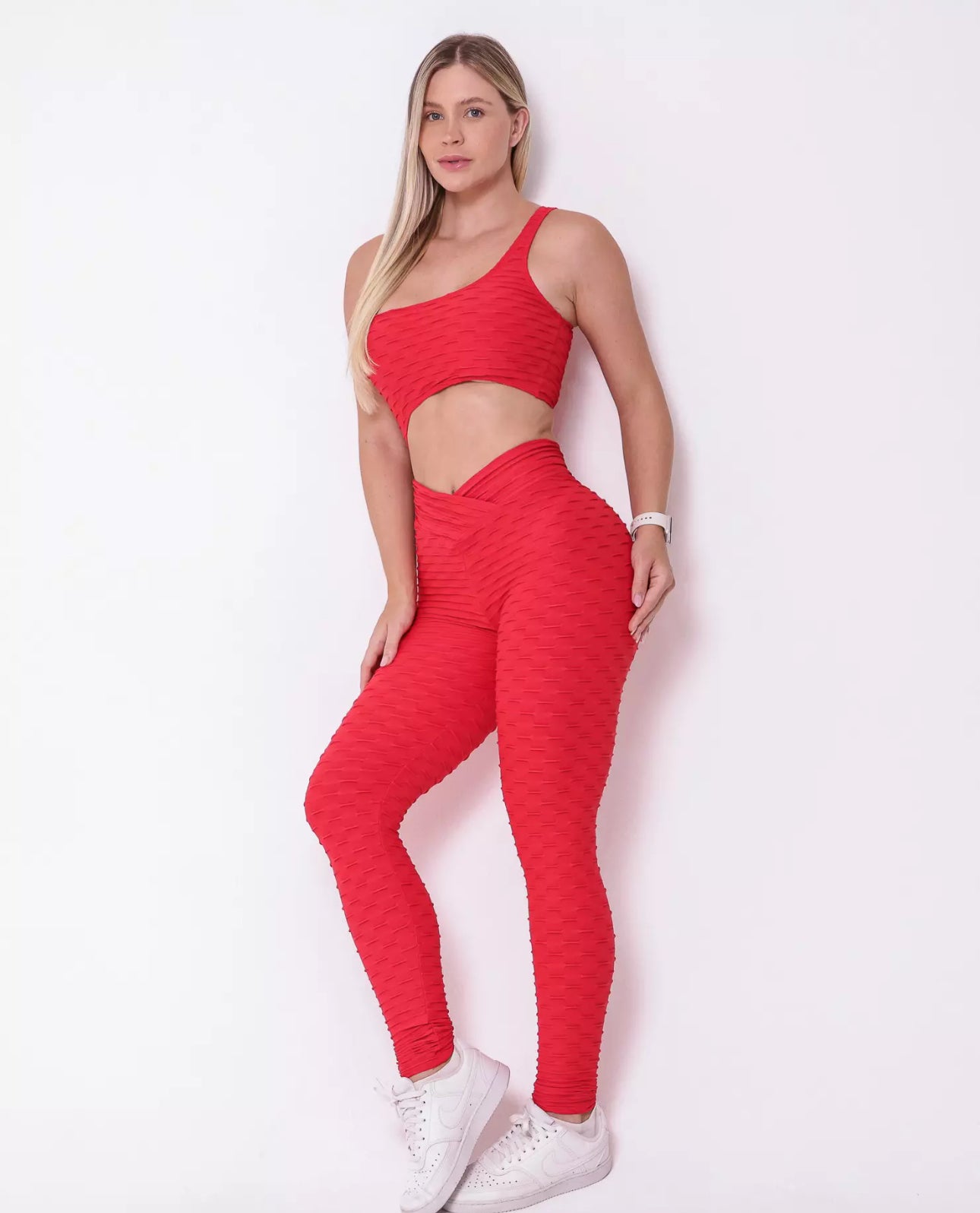 Paloma red tupil textured Bodysuit