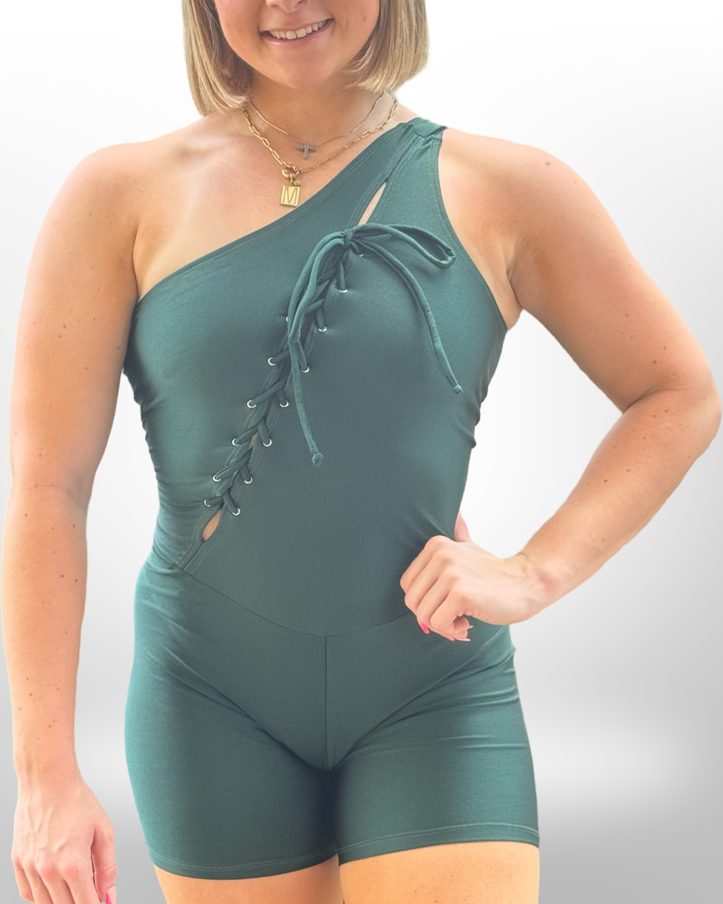 Maday Green Romper